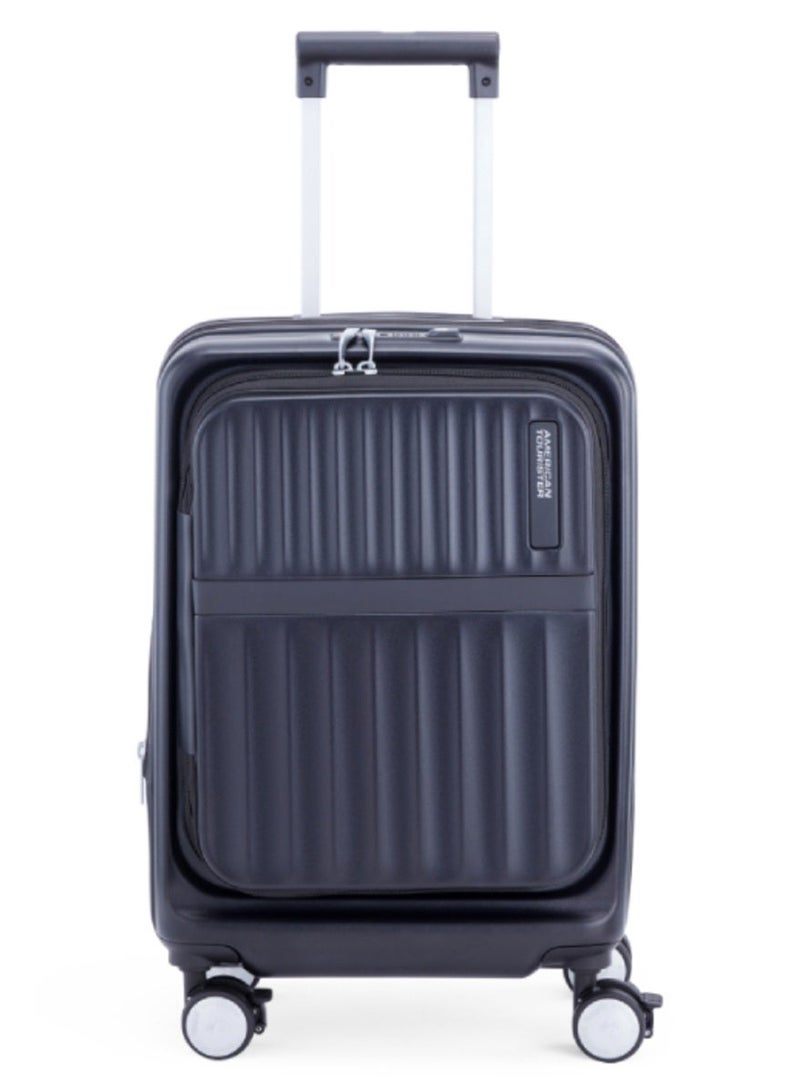 AMERICAN TOURISTER ترينتو + حقيبة سفر، حجم كابينة 54 سم / 20 بوصة، 4 عجلات دوارة، قمة صلبة، بولي كربونات، أسود|خفيفة الوزن|عجلات ممتصة للصدمات 2 في 1 Optimov™|فتح كتاب|قابلة للتوسيع|قفل TSA|قسم مقاوم للماء - ضمان دولي لمدة 3 سنوات - Image 5